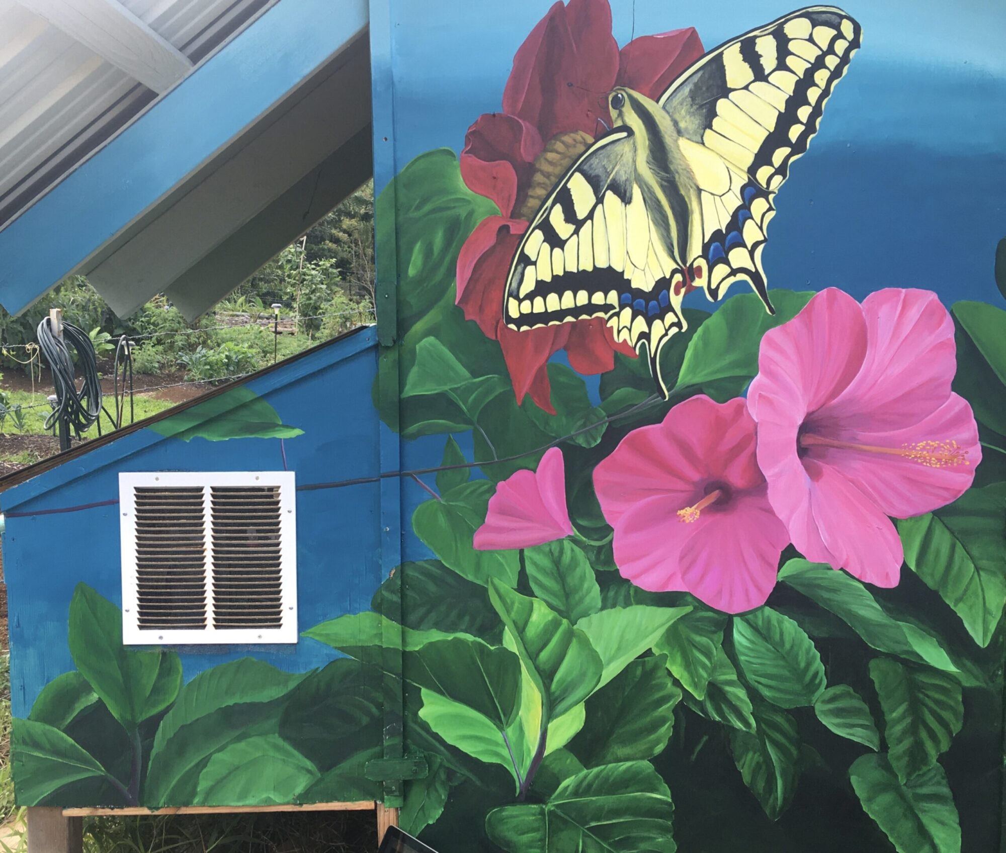 The swallowtail butterfly on the Hawaii Mural